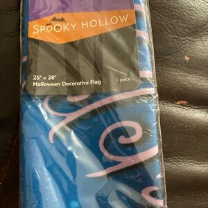 Spooky Hollow Halloween Decorative Flag 25x38 new in package Black cat